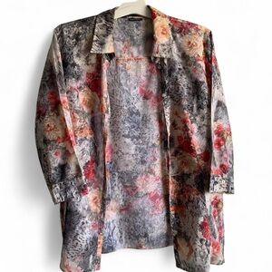 Gerry Weber Sheer Floral Button Up Shirt with 3/4 sleeves